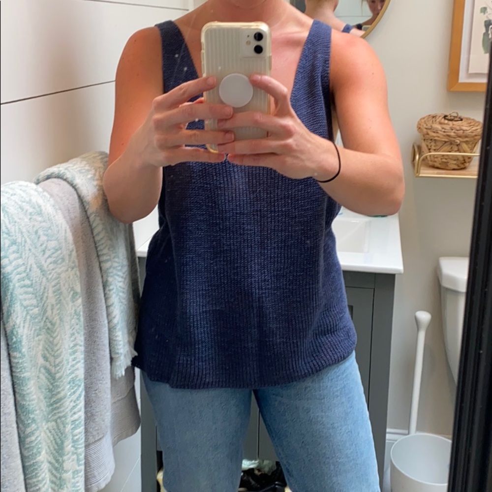 Cute knit sweater with cut out back